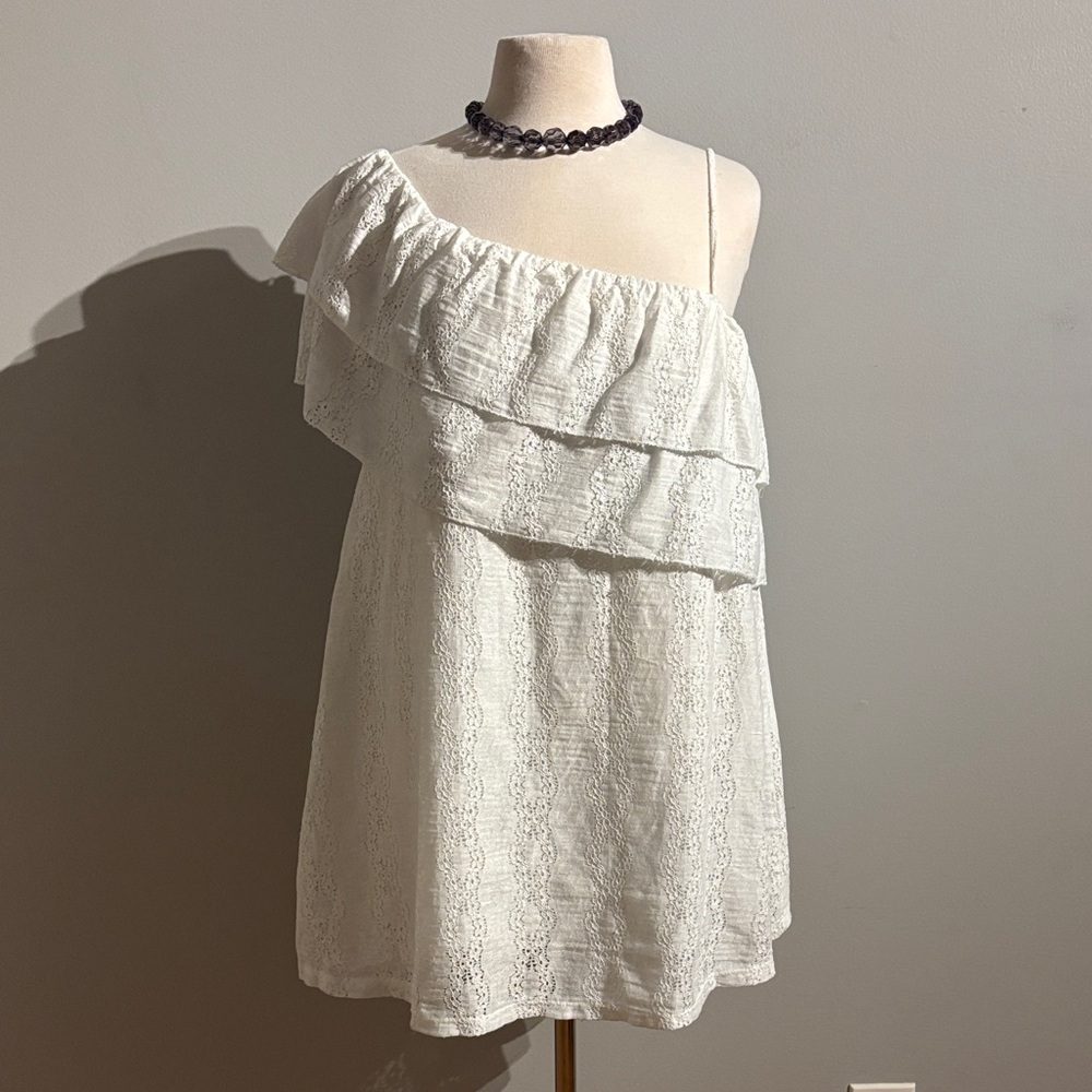 Zara White One-Shoulder Dress
